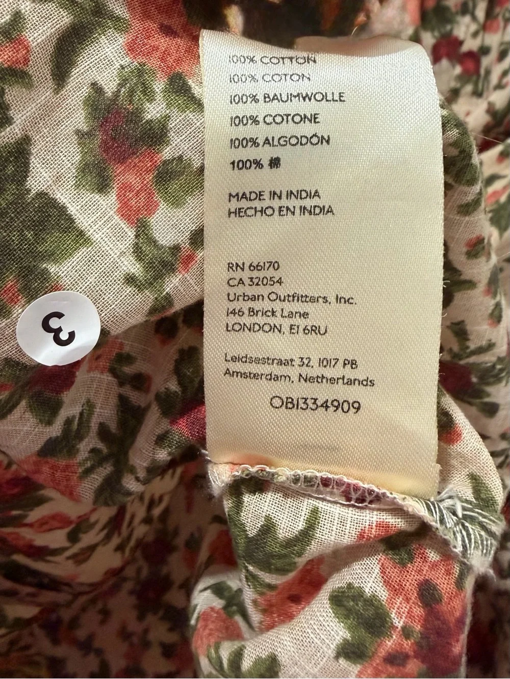 NWOT Free People Meant To Be Floral Cotton Blouse
